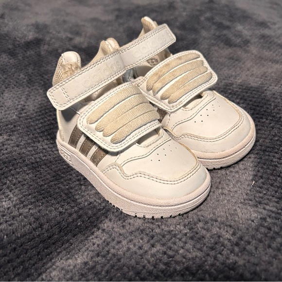 adidas Other - Adidas Baby High Tops‎ Easy Closure White Size 5 Toddler Walkers